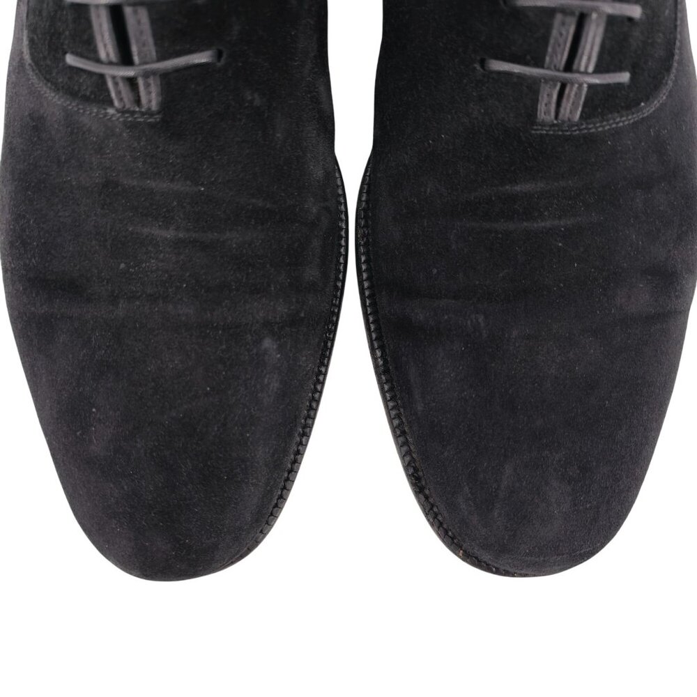 Salvatore Ferragamo Italy Men size 13D Black Suede Dress Shoes Plain-toe Oxfords - Picture 15 of 15